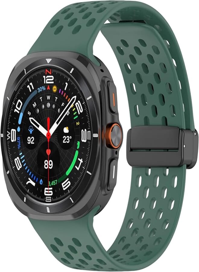 No Gap Band Compatible with Samsung Galaxy Watch 7 Ultra 2024 47mm, Breathable Silicone Magnetic Band, Soft Comfortbale Sports Strap for Samsung Galaxy Watch 7 Ultra Men Women